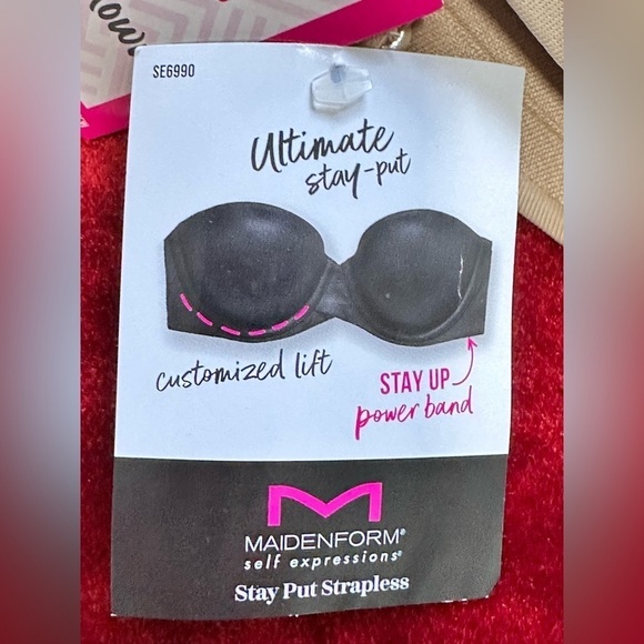 MAIDENFORM Bra 40DD Convertible Strapless Stay Up Support Beige SE6990 3485 PS - Picture 5 of 14